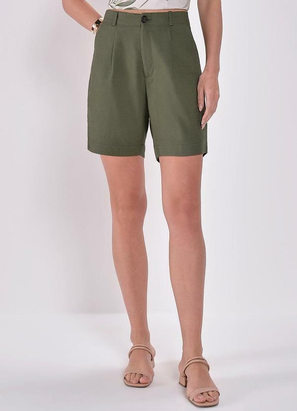 Principessa - Bermuda Linho Verde Elástico na Cintura Marcia 7