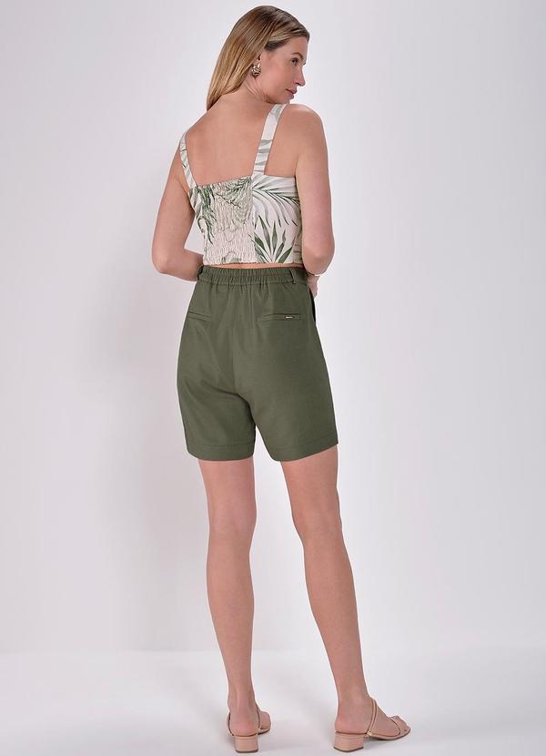 Principessa - Bermuda Linho Verde Elástico na Cintura Marcia 4