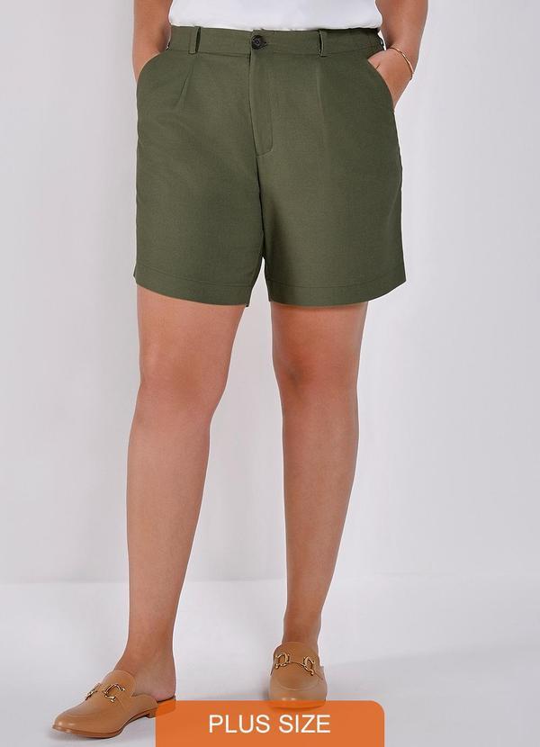 Principessa - Bermuda Linho Verde Elástico na Cintura Marcia 3