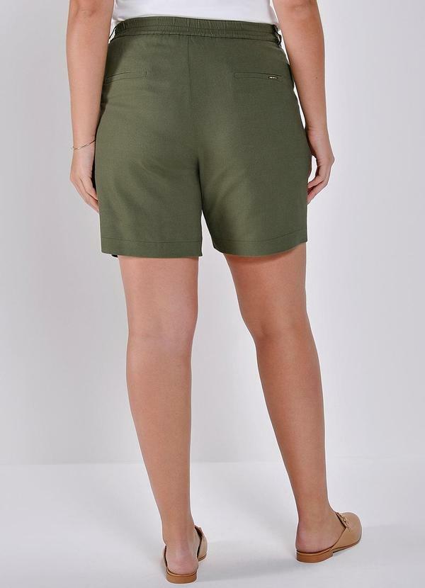 Principessa - Bermuda Linho Verde Elástico na Cintura Marcia 2