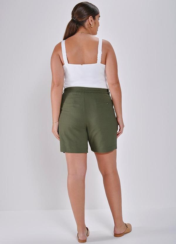 Principessa - Bermuda Linho Verde Elástico na Cintura Marcia 8