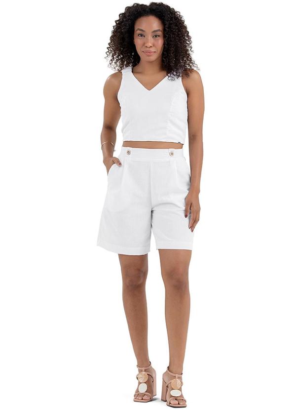 Rezzato - Bermuda Modern Minimalist Adulto Feminino Branco 2