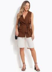 Bermuda Off White em Jeans