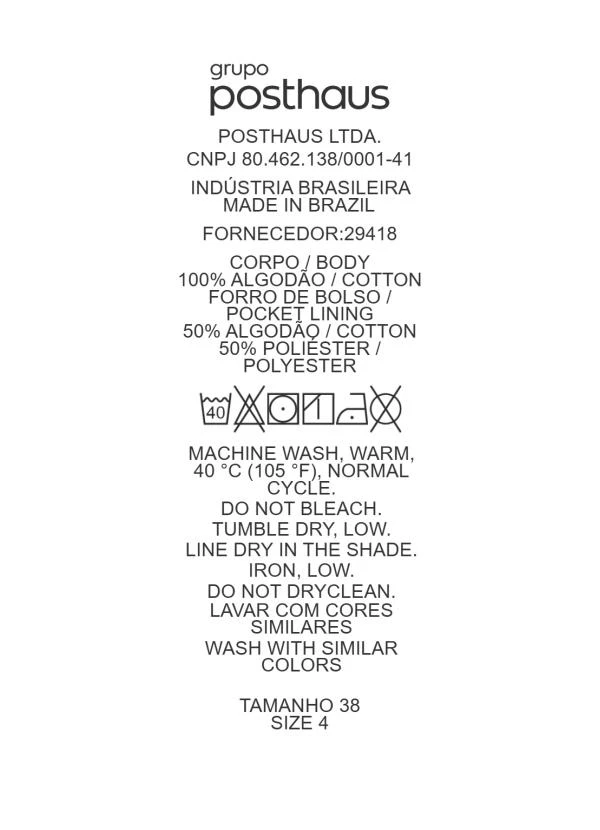 Quintess - Bermuda Jeans Off White Cintura Alta Modelagem Reta 100% Algodão 12