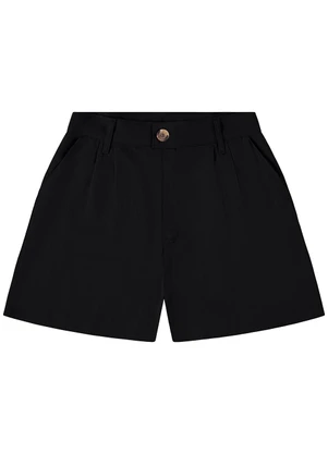 Enfim - Bermuda Preto Alfaiataria em Viscolinho - ENFIM