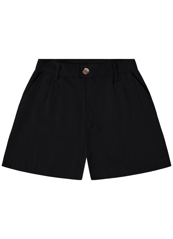 Enfim - Bermuda Preto Alfaiataria em Viscolinho