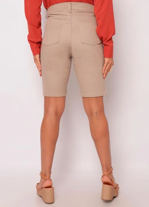 Torra - Bermuda Sarja Feminina Reta com Bolsos Bege - TORRA
