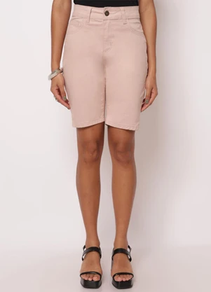Torra - Bermuda Sarja Feminina Reta Rosa - TORRA