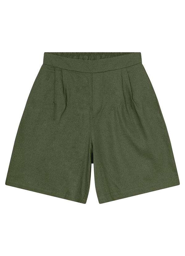 Malwee - Bermuda Verde Feminina Alfaiataria Viscolinho