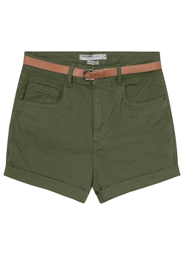 Malwee - Bermuda Verde Feminina Boyfriend em Sarja
