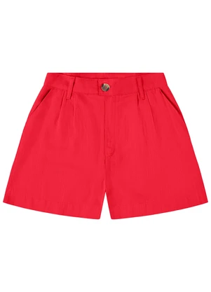 Enfim - Bermuda Vermelha Alfaiataria em Viscolinho - ENFIM