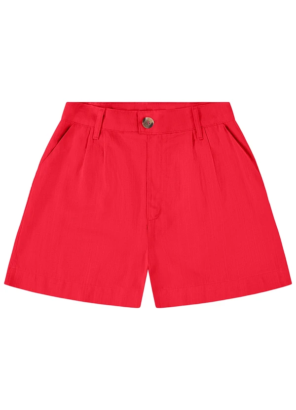 Enfim - Bermuda Vermelha Alfaiataria em Viscolinho