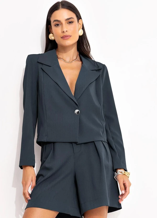 Quintess - Jorts Azul Marinho em Alfaiataria 13