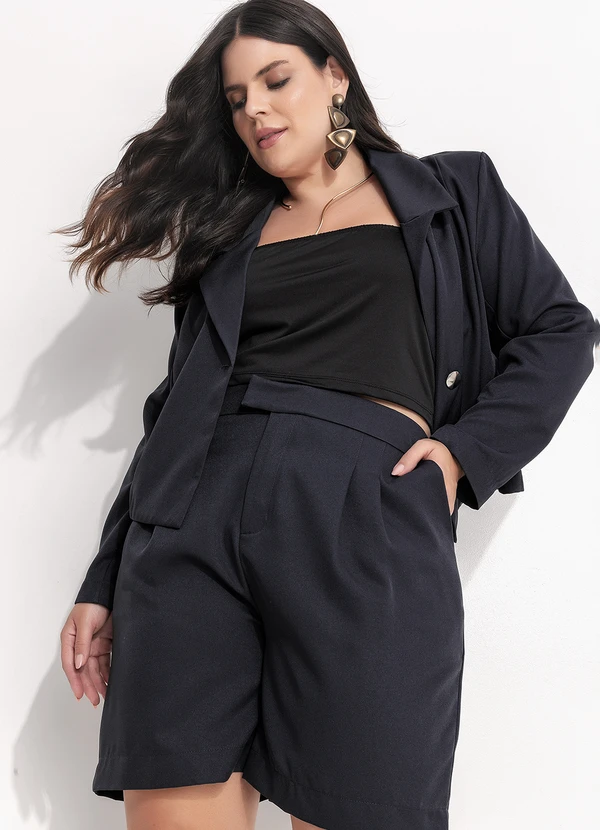 Quintess - Jorts Azul Marinho em Alfaiataria 20