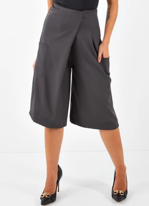 Quintess - Jorts Grafite em Alfaiataria com Bolsos - QUINTESS