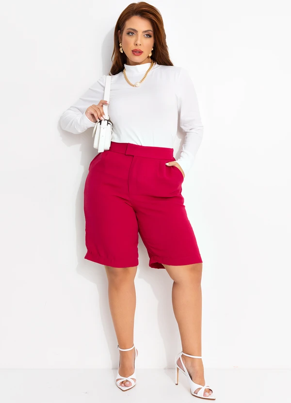 Quintess - Jorts Pink em Crepe Plano 10