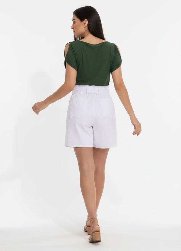 Quintess - Short Branco em Sarja com Bolsos 3