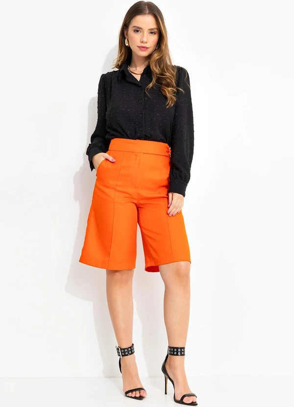 Quintess - Short Laranja em Alfaiataria Bi Stretch 6