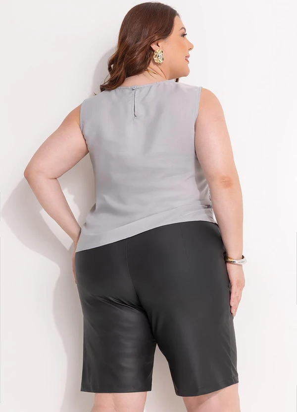 Quintess - Short Preto em Material Sintético Pu 3