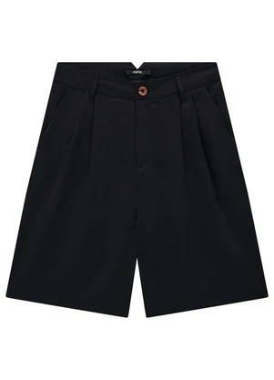 Enfim - Bermuda Preta Alfaiataria em Liocel - ENFIM