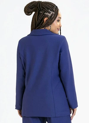 Soft Bonni - Blazer Adulto em Malha Sarjada Eco Azul - SOFT BONNI