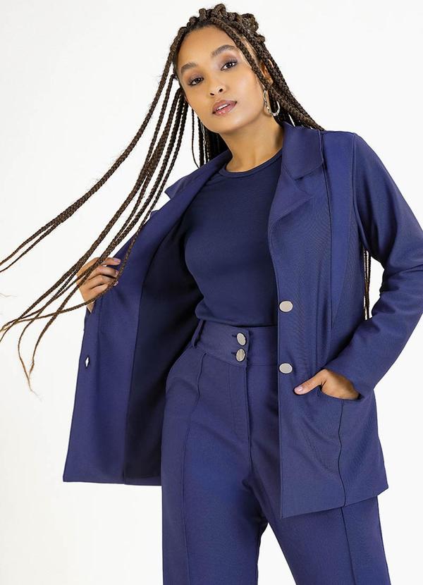 Soft Bonni - Blazer Adulto em Malha Sarjada Eco Azul
