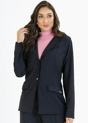 Soft Bonni - Blazer Adulto em Malha Sarjada Eco Preto - SOFT BONNI