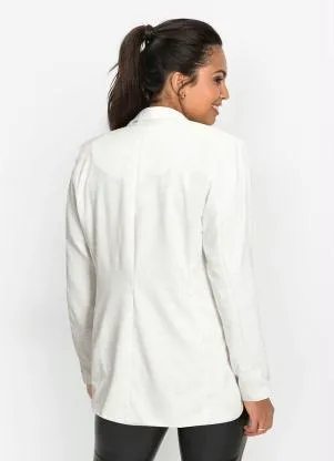 bonprix - Blazer Alfaiataria Alongado Off White - BONPRIX