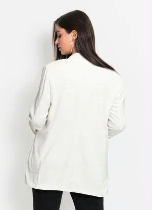 bonprix - Blazer Alfaiataria Alongado Off White - BONPRIX