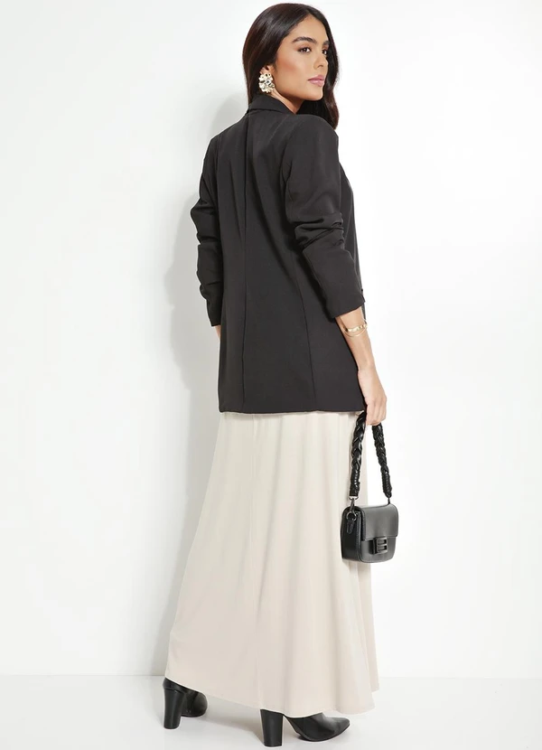 bonprix - Blazer Alfaiataria Alongado Preto 4