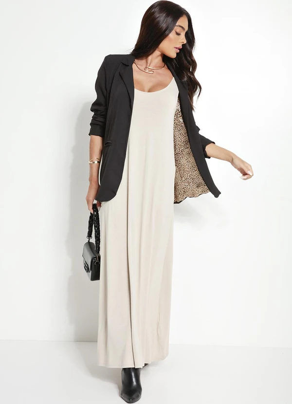 bonprix - Blazer Alfaiataria Alongado Preto 6