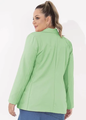 bonprix - Blazer Alfaiataria Alongado Verde Água - BONPRIX