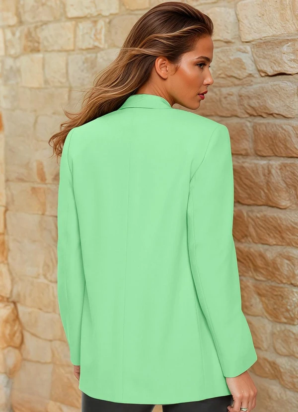 bonprix - Blazer Alfaiataria Alongado Verde Água 2