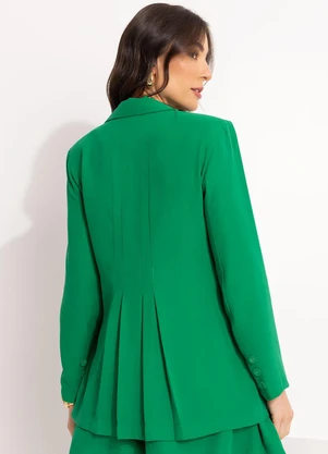 Farm - Blazer Alfaiataria com Bolso em Viscose Verde - FARM
