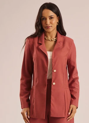 Doce Trama - Blazer Alfaiataria com Botões Frontais Vermelho - DOCE TRAMA