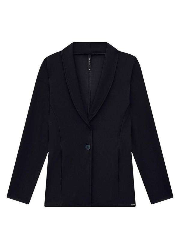 Lunender - Blazer Alfaiataria em Malha com Bolso Preto