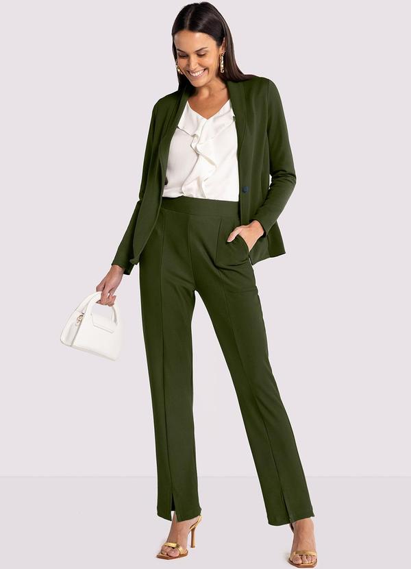 Lunender - Blazer Alfaiataria em Malha com Bolso Verde 3
