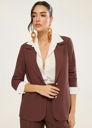 Naguchi - Blazer Alfaiataria Marrom Escuro - NAGUCHI