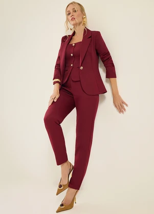 Naguchi - Blazer Alfaiataria Slim Vinho - NAGUCHI