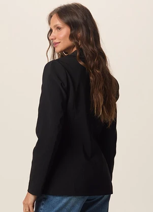 Malwee - Blazer Alongado Alfaiataria Preto - MALWEE