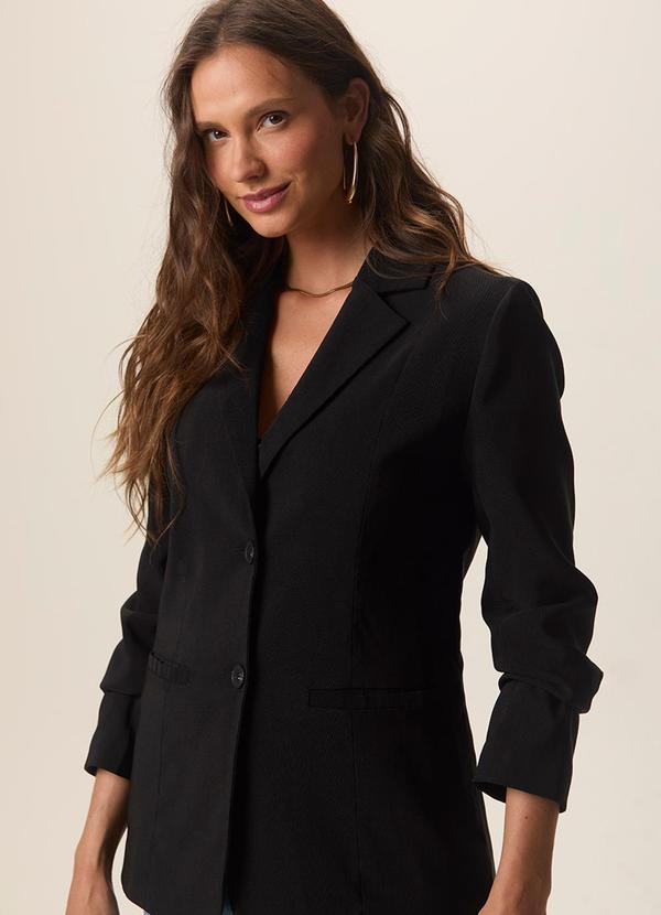 Malwee - Blazer Alongado Alfaiataria Preto