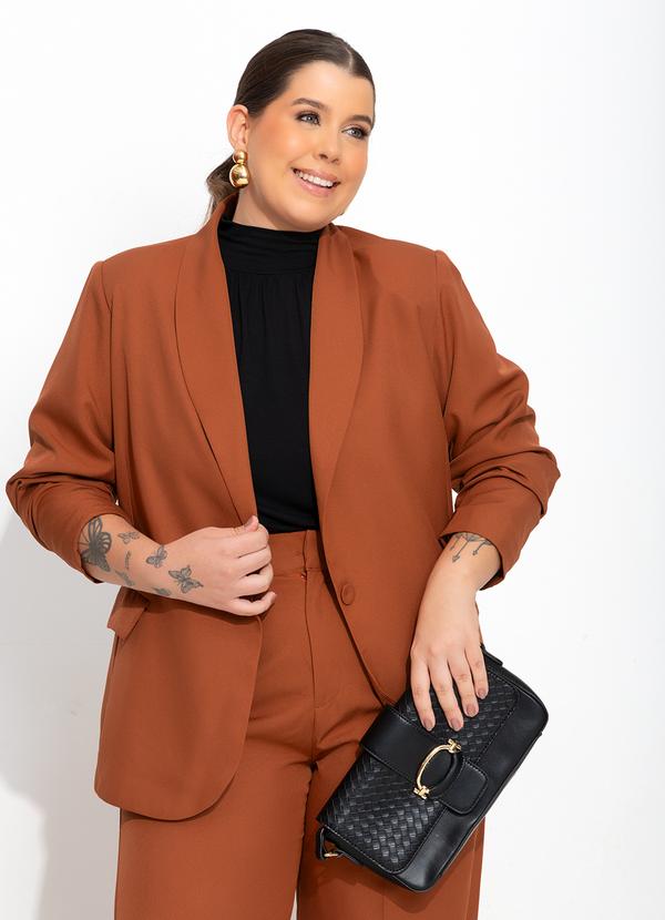 Quintess - Blazer Alongado Avelã em Alfaiataria 3