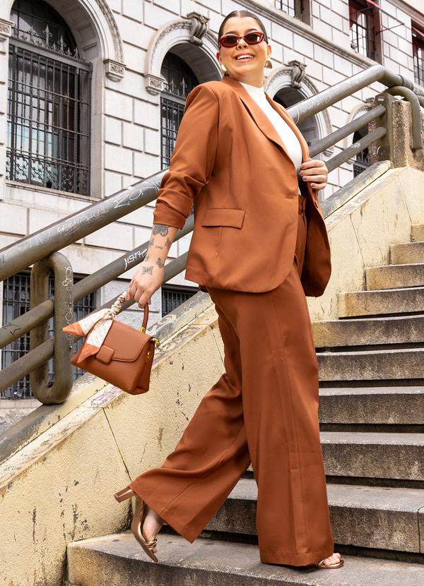 Quintess - Blazer Alongado Avelã em Alfaiataria 7