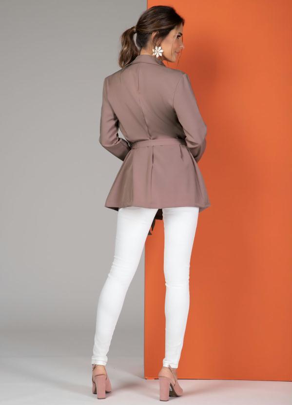 Quintess - Blazer Alongado com Faixa Rosê 4