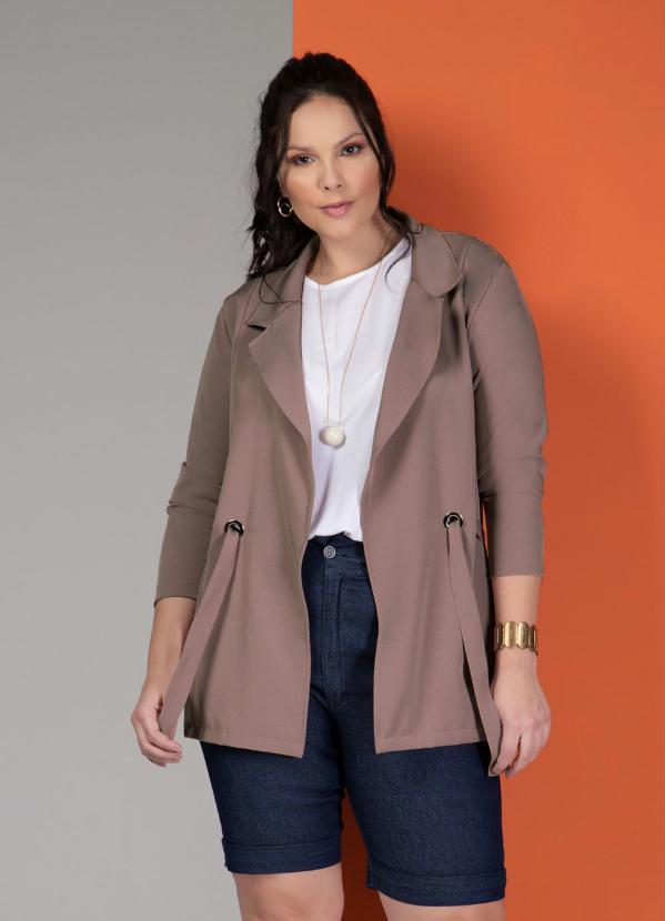 Quintess - Blazer Alongado com Faixa Rosê 5