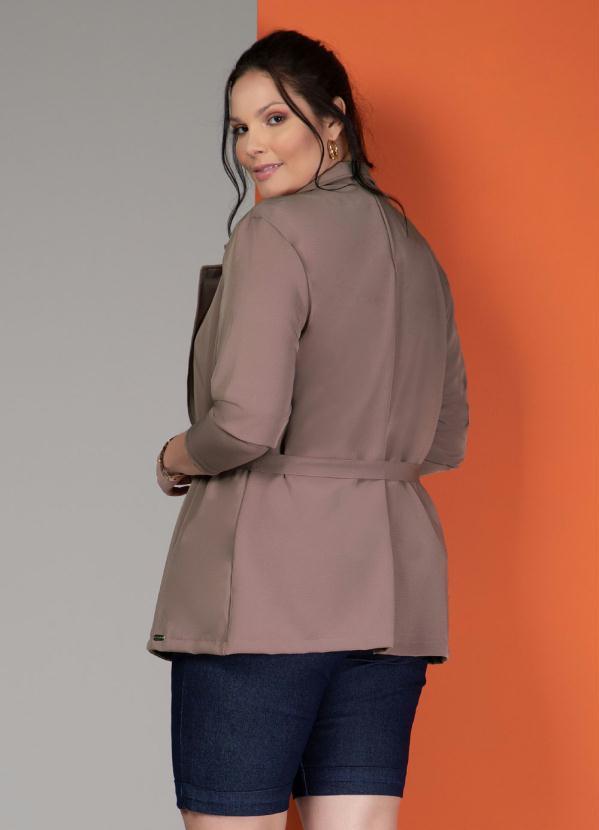 Quintess - Blazer Alongado com Faixa Rosê 6