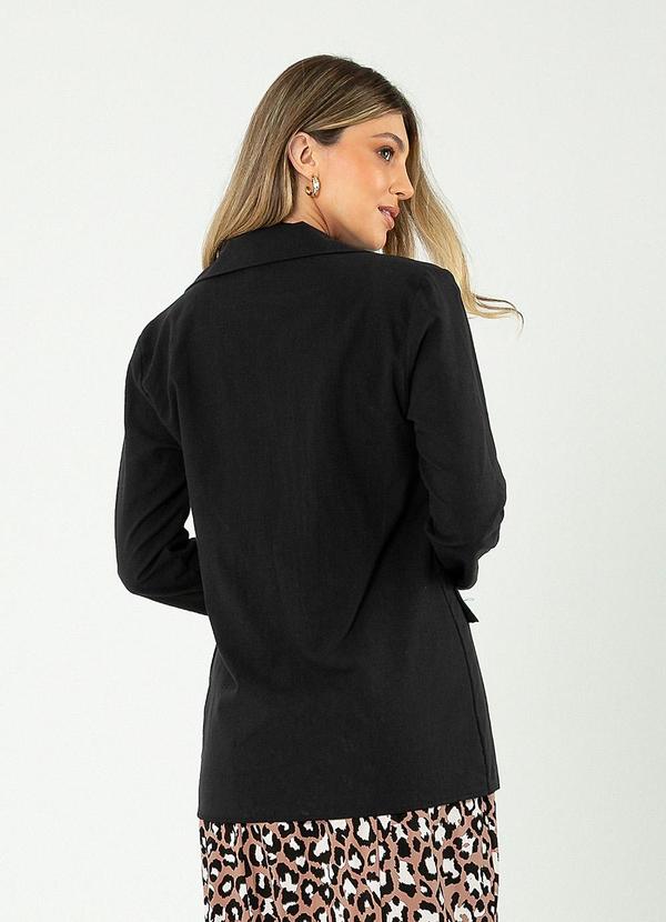 Cativa - Blazer Alongado em Algodão Preto 2