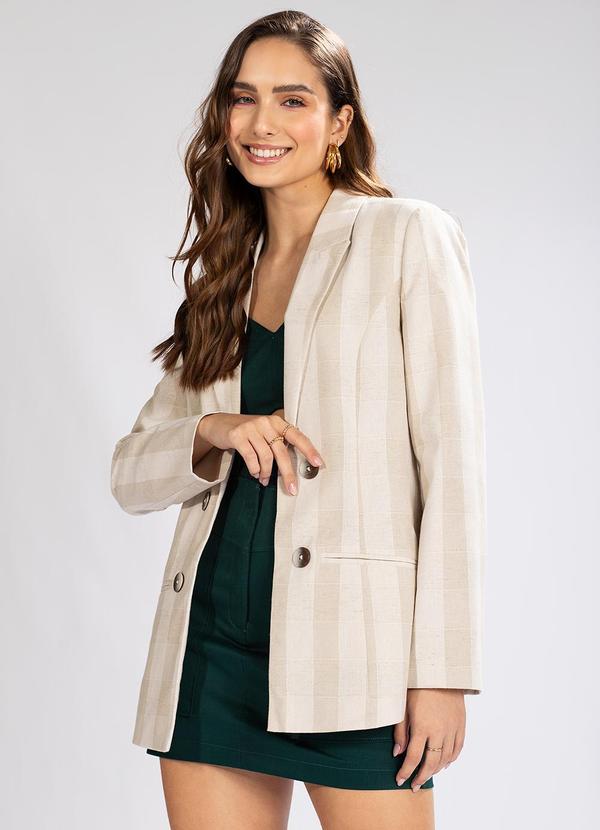 Hering - Blazer Alongado em Malha Bege