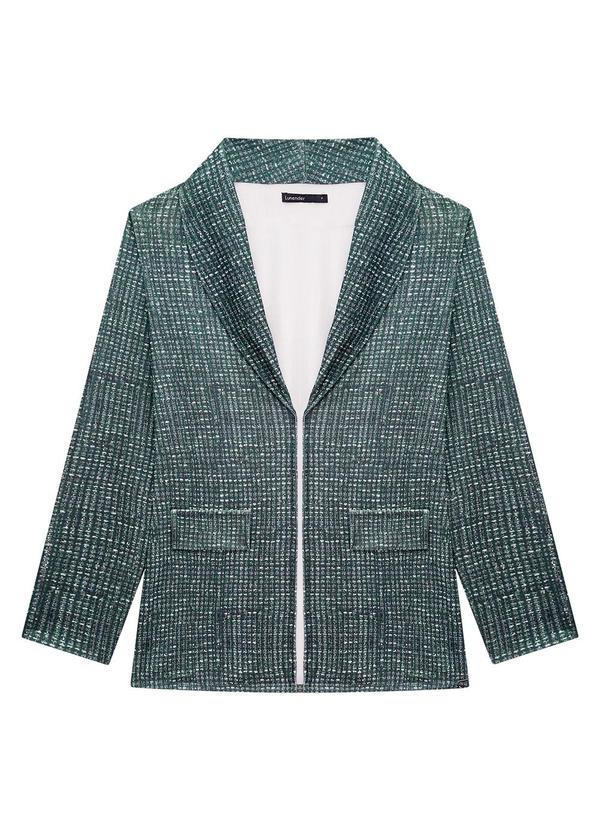 Lunender - Blazer Alongado em Malha Malica Crepe Verde