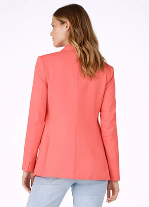 Rovitex - Blazer Alongado Feminino em Alfaiataria Rosa - ROVITEX